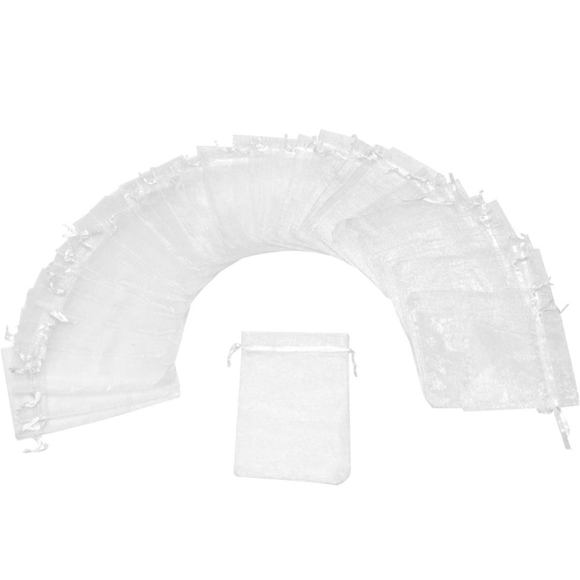 ⭐️5 for 20⭐️ 10 White Drawstring Organza Bags 3x4 - Picture 8 of 10